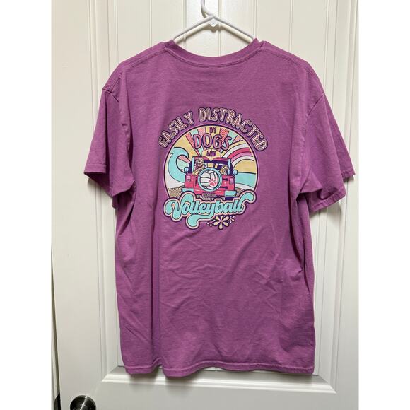 Volleyball T Shirt Size Large Purple volleyball dogs Jeep - Picture 4 of 4